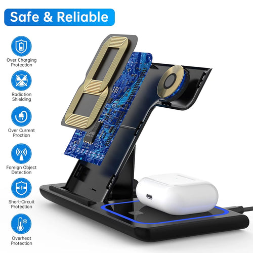 18w charging station for iphone, airpods and apple watch.