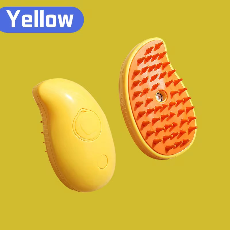 Steaming cat brush. Easy hair removal with massage like texture and feel.
