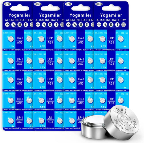 40-Pack LR41 / AG3 1.5V Button Cell Batteries - Long-Lasting Power