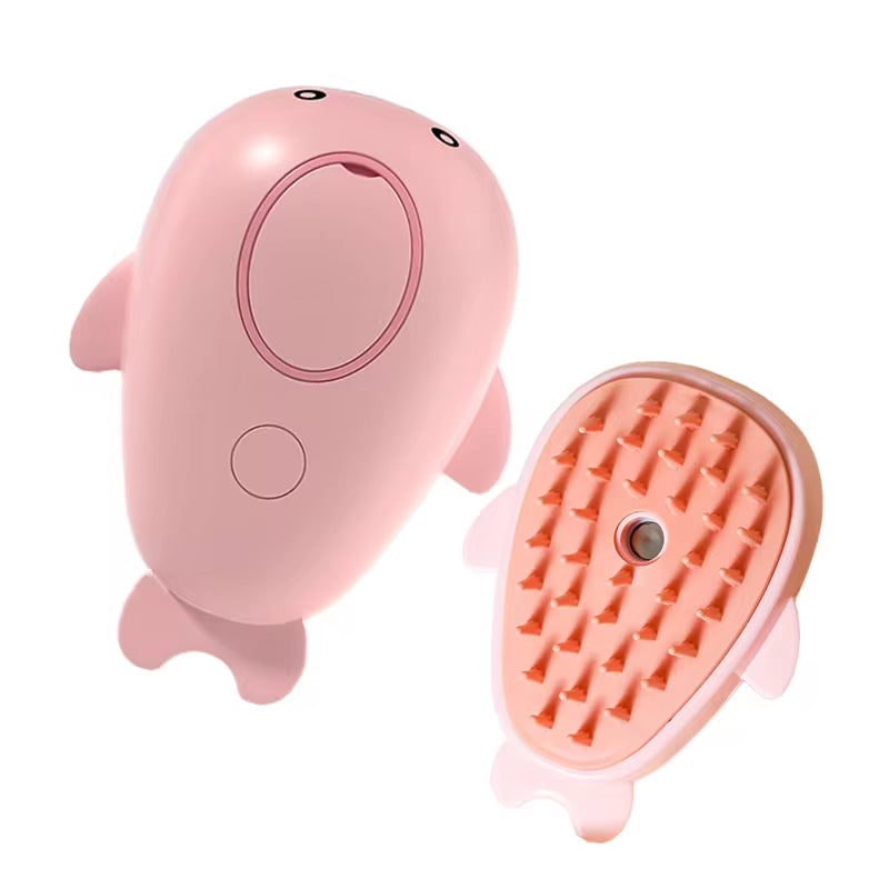 Steaming cat brush. Easy hair removal with massage like texture and feel.