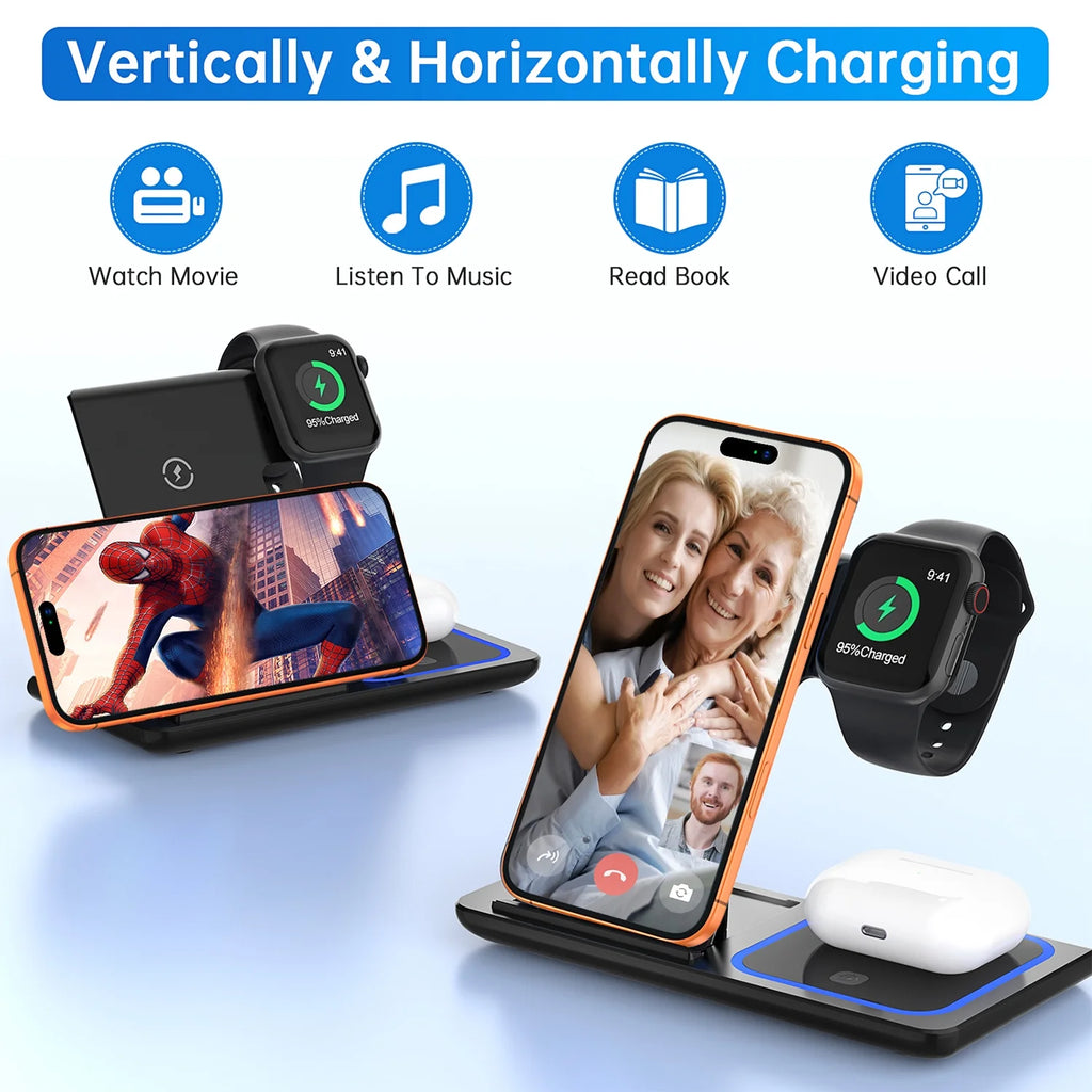 18w charging station for iphone, airpods and apple watch.