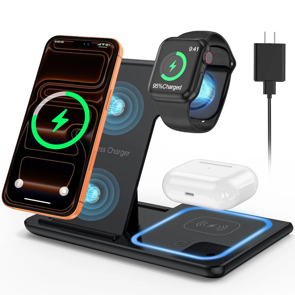 18w charging station for iphone, airpods and apple watch.
