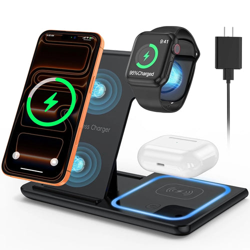 18w charging station for iphone, airpods and apple watch.