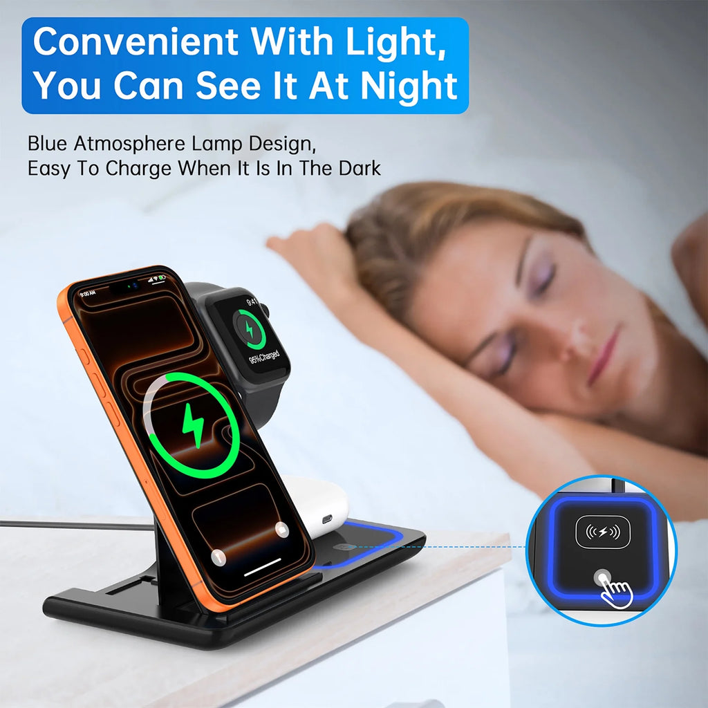 18w charging station for iphone, airpods and apple watch.