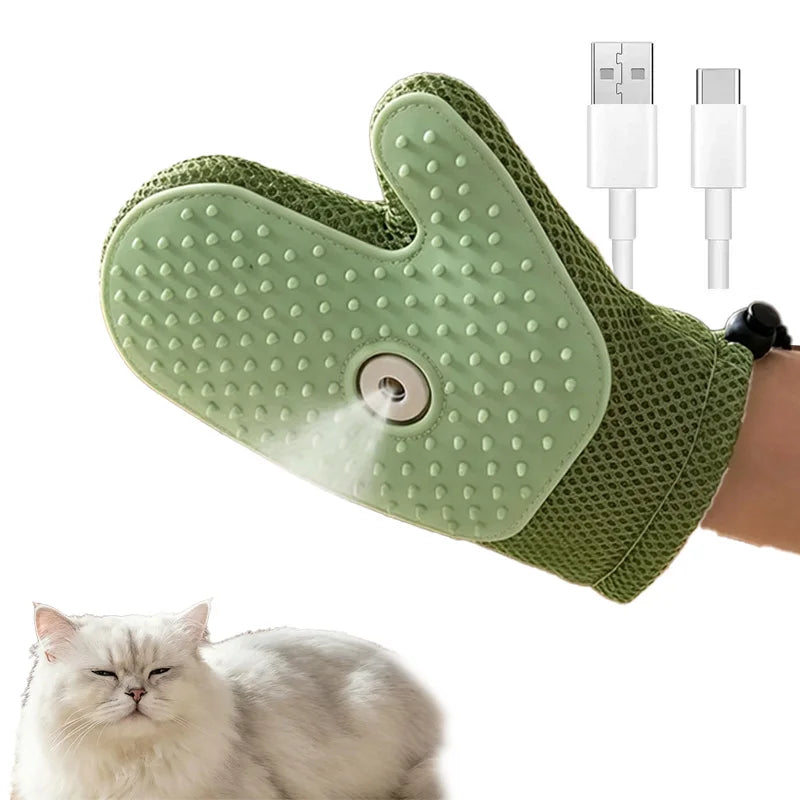 Steaming cat brush. Easy hair removal with massage like texture and feel.